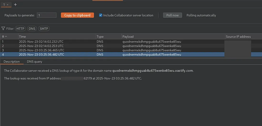 burpsuite collaborator response