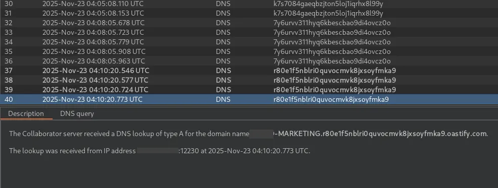 oob sql injection payload - get server name
