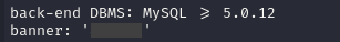 sqlmap output confirming MySQL backend