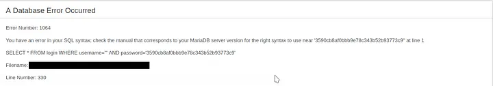 SQL Error Message