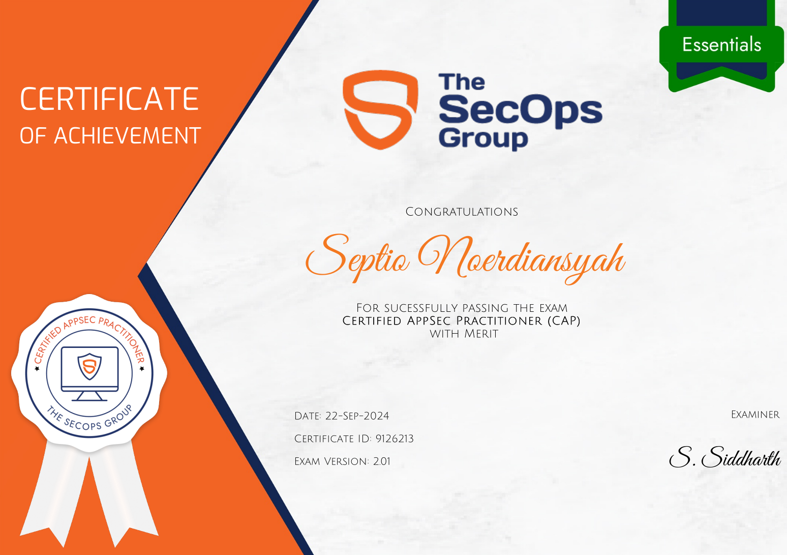 CAP Certificate
