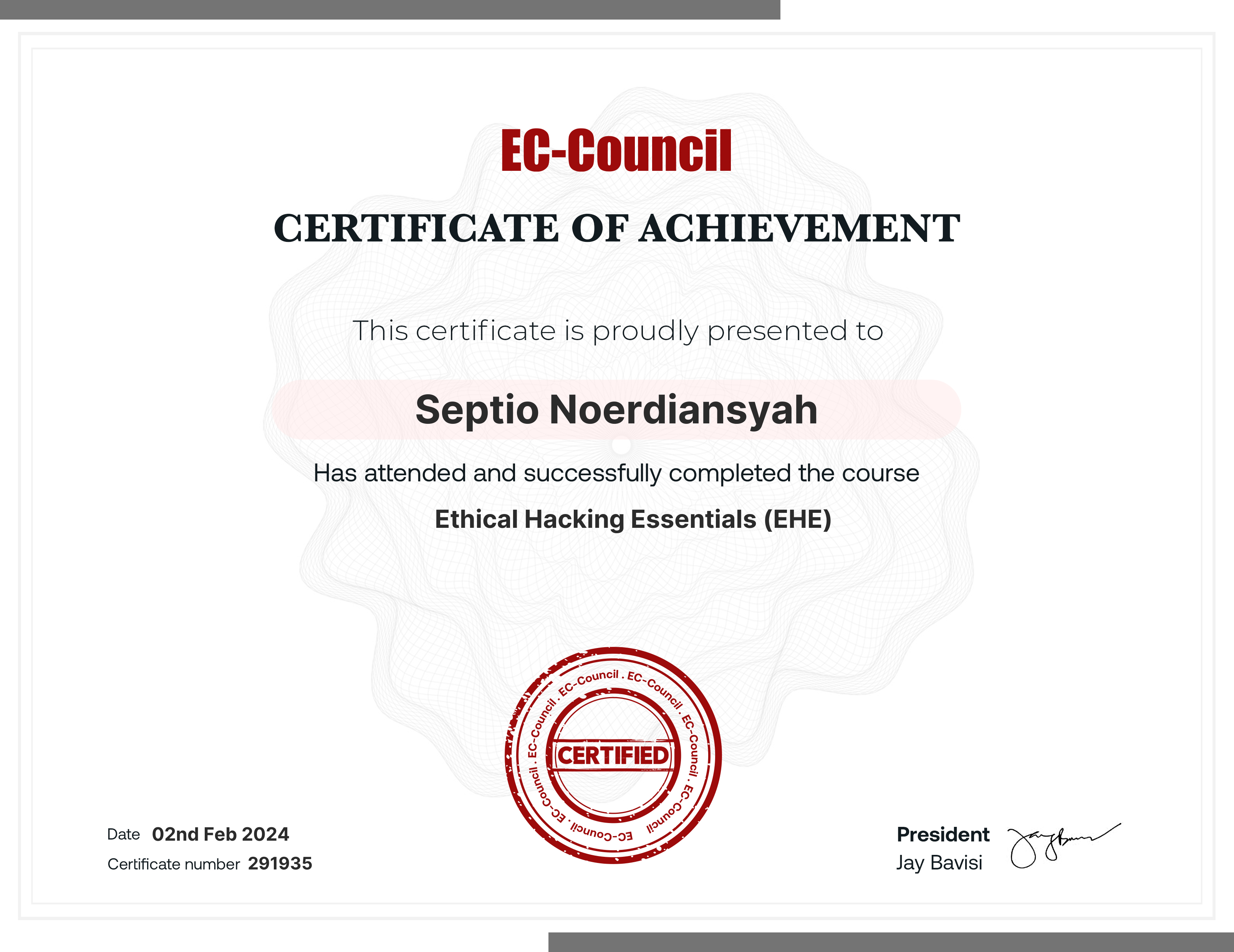 CNSP Certificate