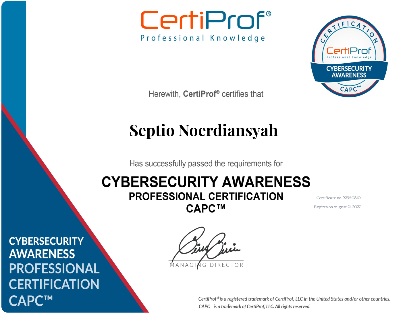 CNSP Certificate
