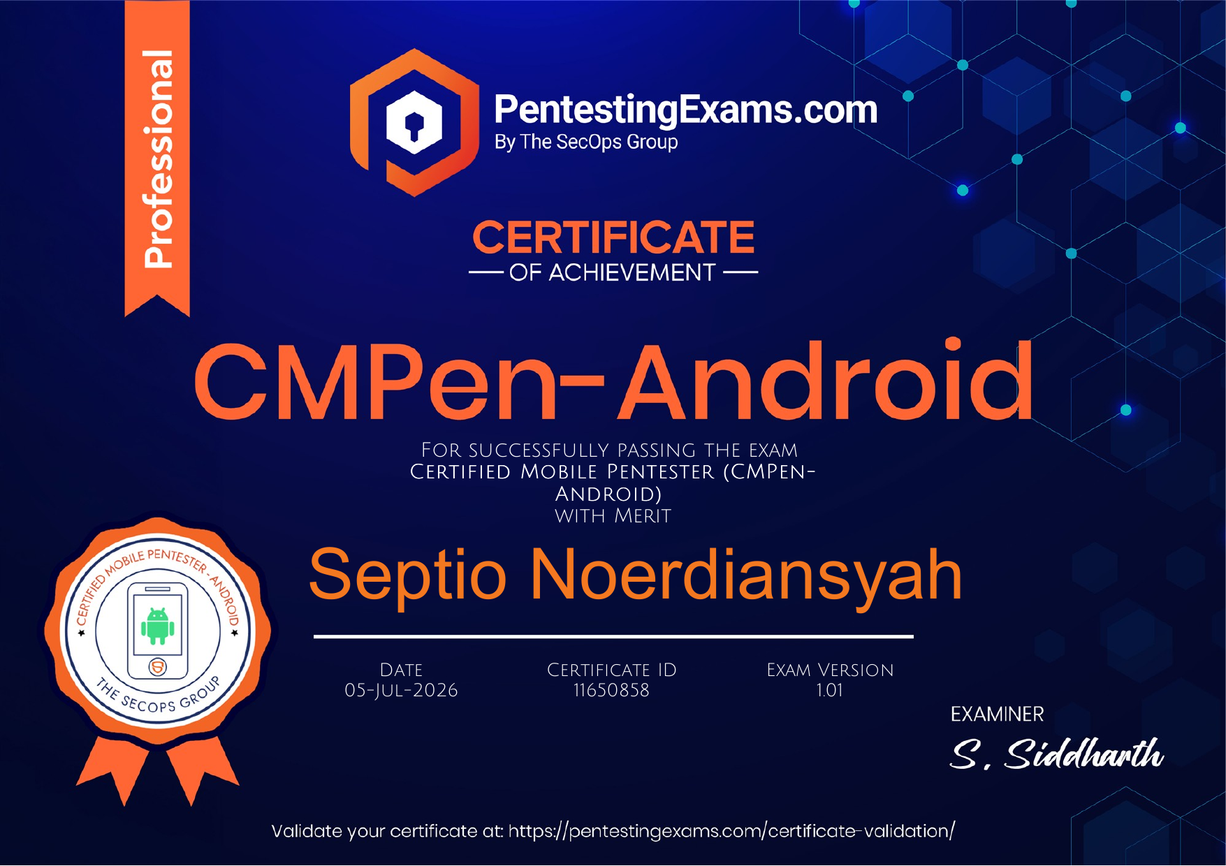 CMPen-Android Certificate