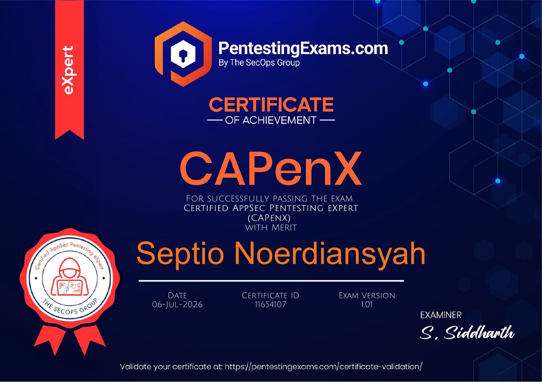 CAPenX Certificate