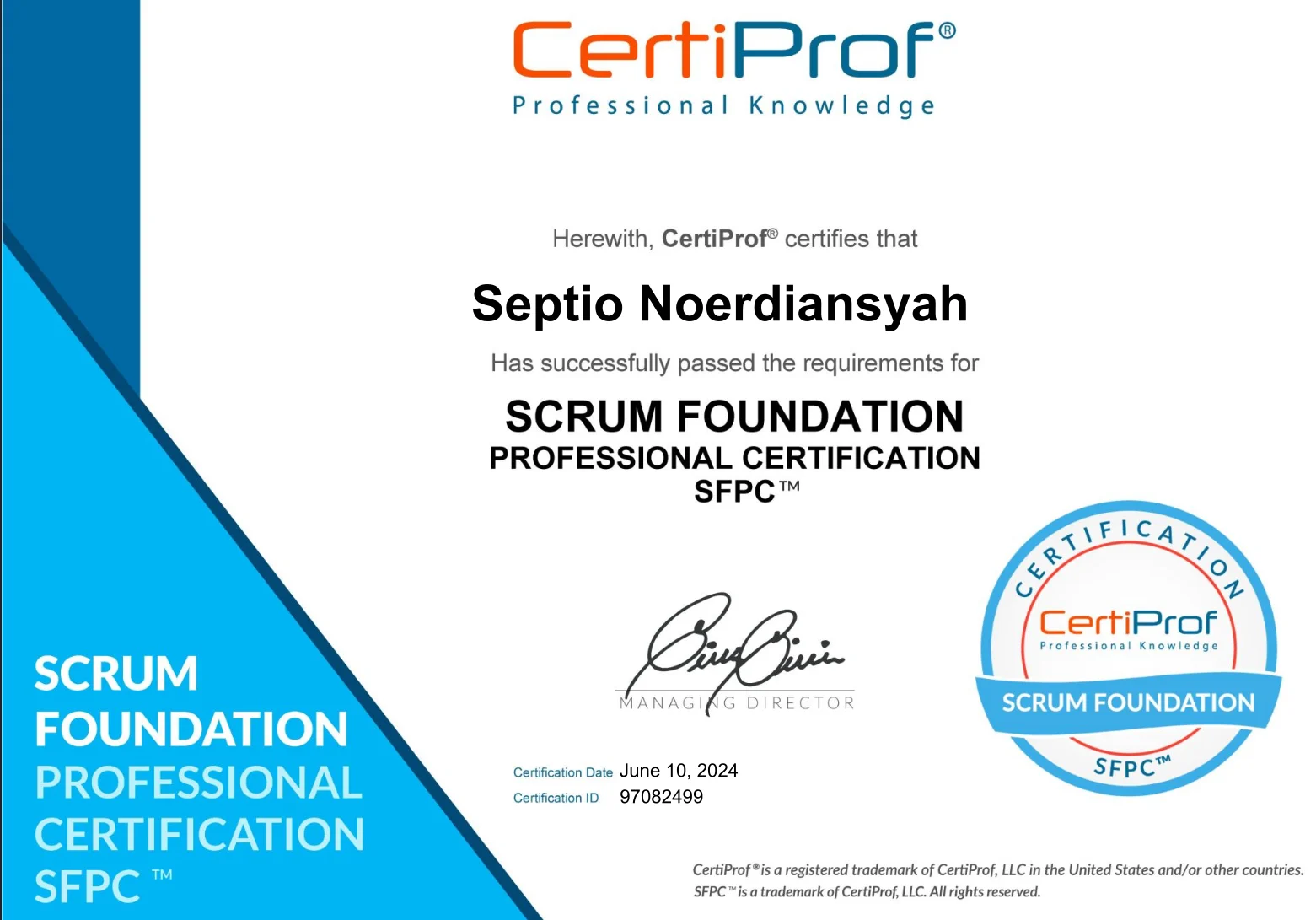 Scrum Foundation Professional Certification (SFPC) — CertiProf