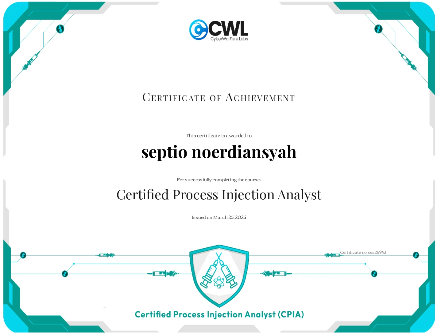 Certified Process Injection Analyst — CertiProf