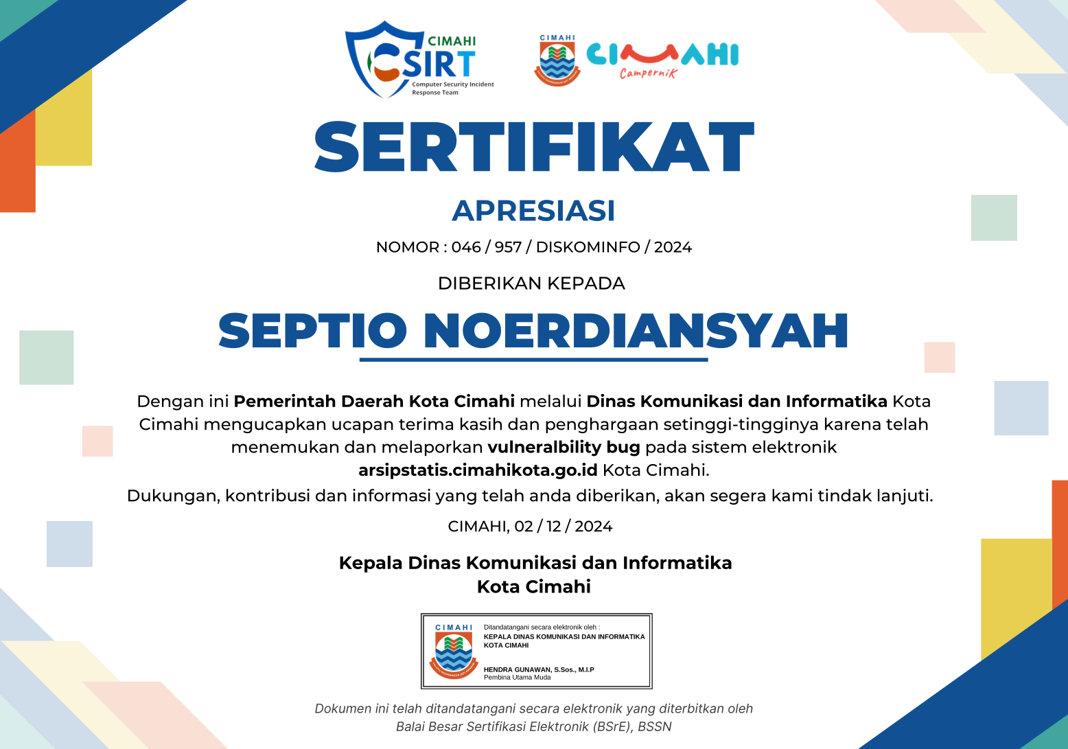 CNSP Certificate